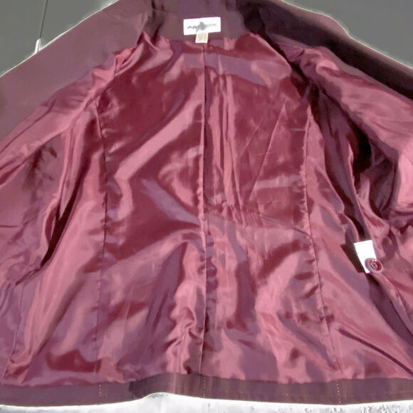 Un Jour Ailleurs Blazer Jacket Women's Size 12 Purple Polyester Blend Lined - Picture 8 of 8